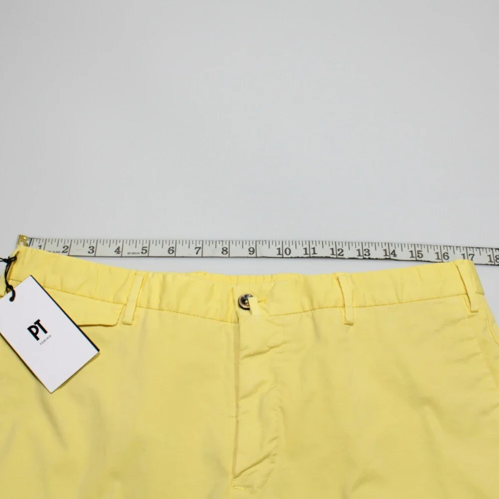 PT Torino NWT Bermuda / Casual Shorts Size 50 (34 US) Solid Yellow Cotton Blend